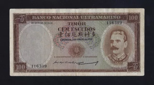 Portugal Portuguese Timor 100 Escudos P-24 1959 VF+++