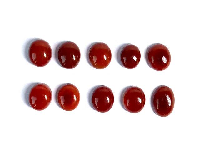 [Vente En Gros] Cabochon Onyx Rouge Forme Ovale Loose Gemstone Lot