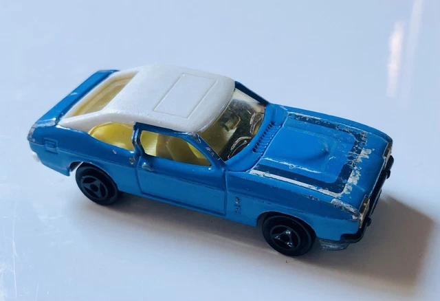 Majorette Serie 200 - Ford Capri #251, Bleu Toit Blanc, Blister Scellé (France)
