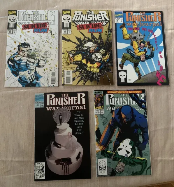 Punisher War Journal #13, 36, 38, 61 Punisher War Zone #23 Comic Book Lot Vf/Nm