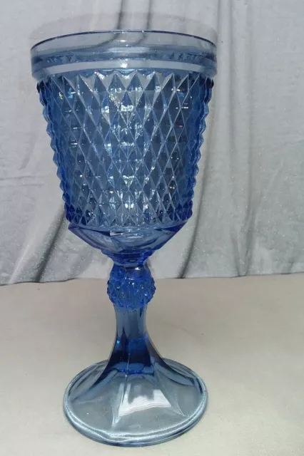 Kristall Vase, Pressglas Pokalvase Kristallvase Blau Blumenvase D 1125 2