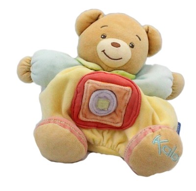 Kaloo doudou peluche ours orange jaune rond câlins bisous chatouilles.. KALOO 