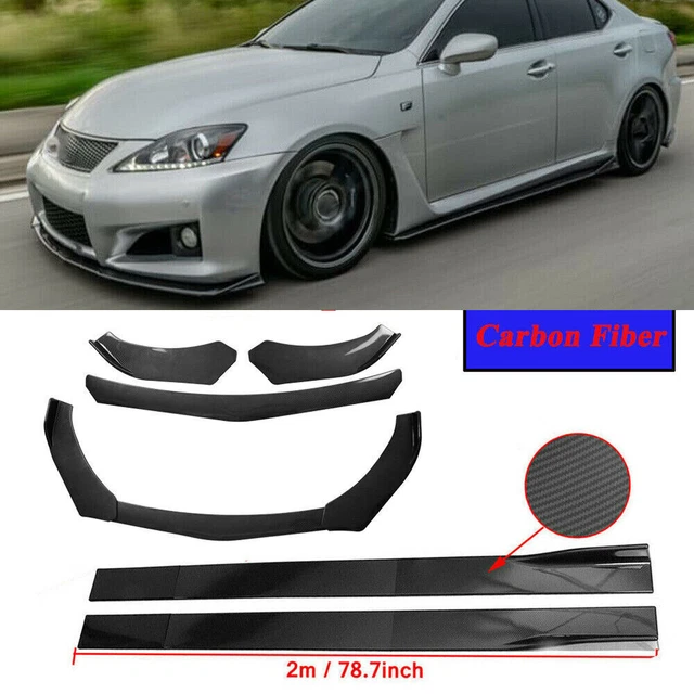 FOR LEXUS IS250 Carbon Fiber Front Bumper Lip Spoiler Side Skirt