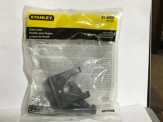 NEW Stanley Self-Locking Black Gate Latch, Number 81-4002/SP1261.  NEW PRICE !!!