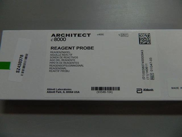 Réactif Sonde P/N 01G47-03 Pour C8000 Architecte Chimie Systems Pipettor Sonde