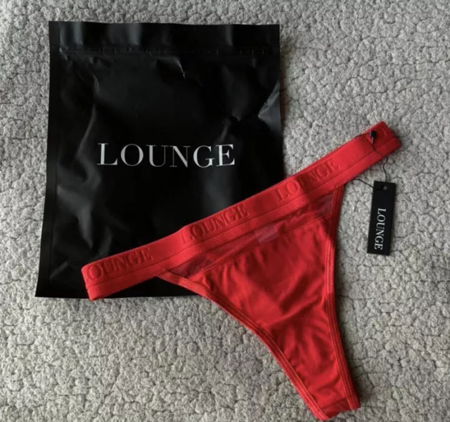 Lounge Underwear Red Balcony Thong. Lounge Underwear Thong. Size XS