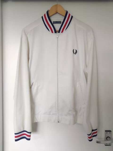 Fred Perry Tennis / Bomber Jacket in White, Size M