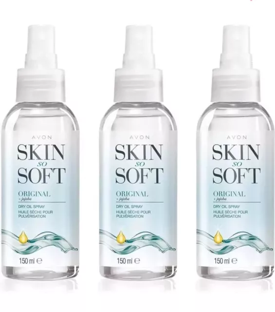 3 x Avon Skin So Soft Original Dry Oil Anti Mosquito Brand New Stock  OCT 2023