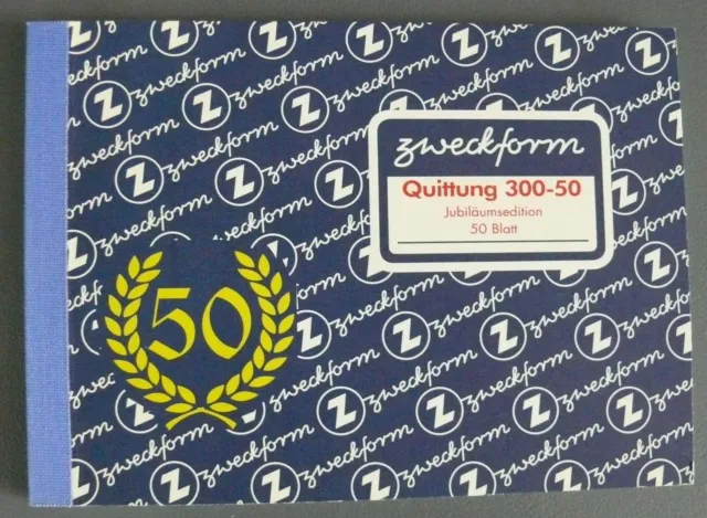 Jubiliäumsedition 50 Jahre Zweckform Quittungsblock 300-50, 1996, unbenutzt