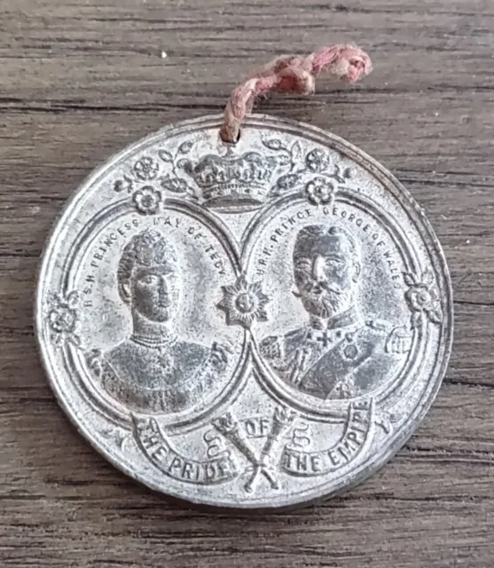 King GEORGE V (Duke of York) & Princess May (Mary of Teck) MARRIAGE Medal 1893