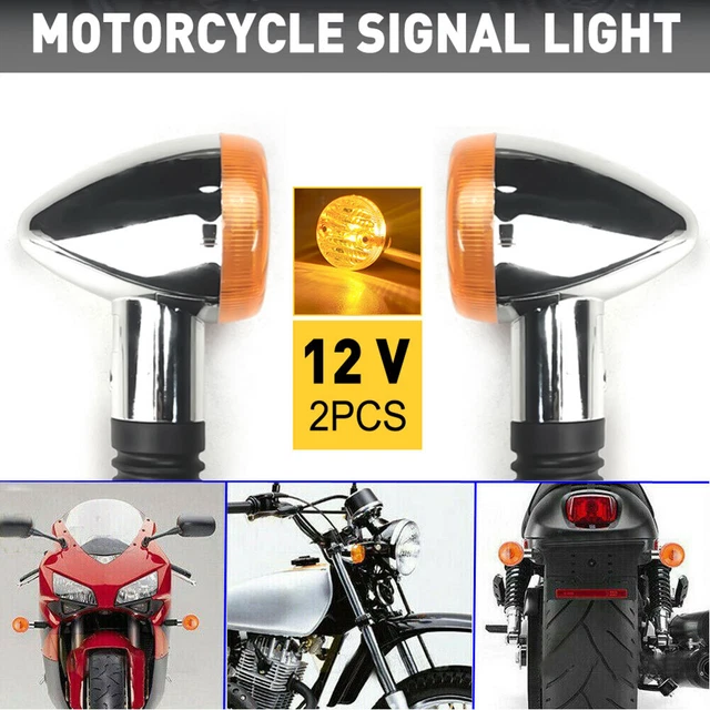 2PCS Motorcycle Turn Signal ABS Light Indicator Blinker Handlebar Amber Motorbik