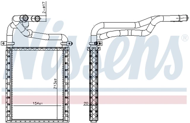 Scambiatore di calore riscaldamento interni Nissens 707191 per Toyota Avensis Corolla Nde120_