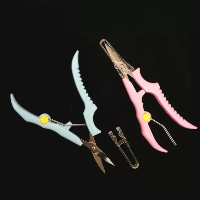 2 Pairs x Curved Blades Squeeze Snips Spring Loaded Cutter Scissors