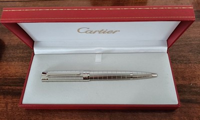PENNA PASHA CARTIER BALLPOINT PEN PLATINUM FINISH ST220006 