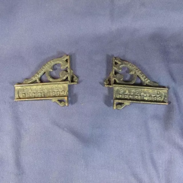 Patented 1889 Pair F.S.Jewett Cast Iron Signed Brackett (Shelf?) Laconia, NH