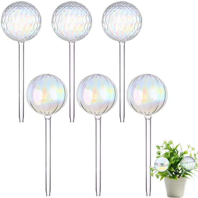 6PCS Iridescent Plant Watering Globes Small Plant Watering Bulbs Colorful Round