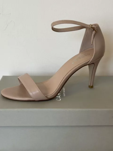CARVELA SIZE 4 37 Strappy Leather Sandals Pink Orange Kitten