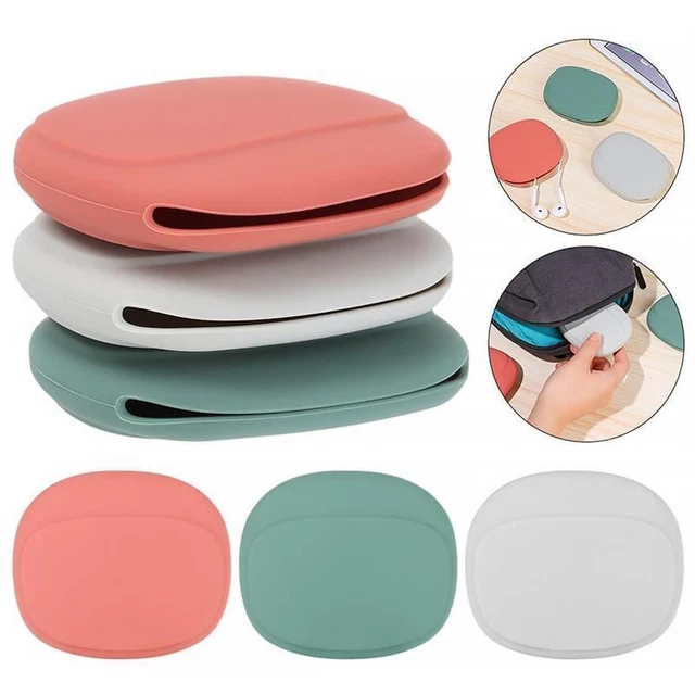 Headphone Storage Box Silicone Earphone Data Cable U Disk Organizer Cute Case