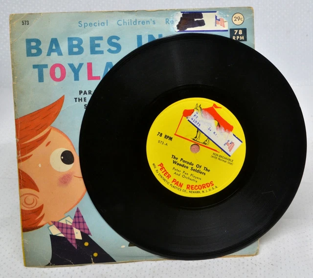 BABES IN TOYLAND Peter Pan Records 7" 78 RPM 1962 Vinyl Record with Sleeve