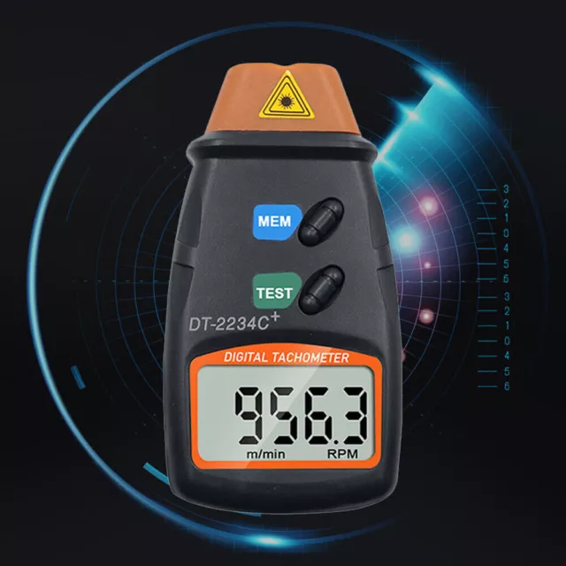 Professional Digital Laser Photo Tachometer Non Contact RPM Tach Measuring Tool 3