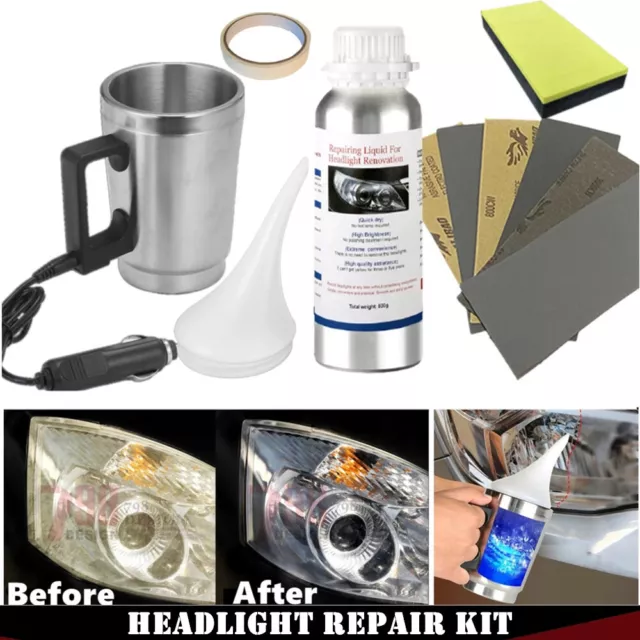 200ML Headlight Restoration Repair Kit Liquid Polymer Chemical Polishing Plug