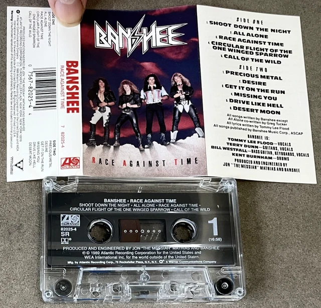 BANSHEE ‎– Race Against Time : 1989 LP EX (LOOKS UNPLAYED) PROMO W