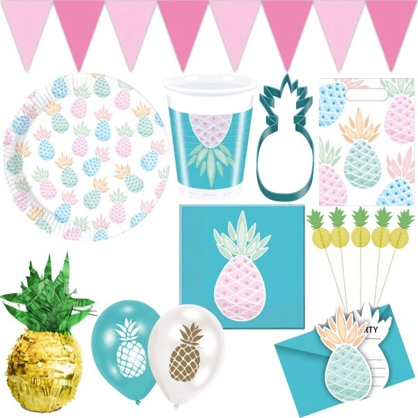Ananas Partydeko Hawaii Été Fête Anniversaire Set D'Enfant Mottoparty