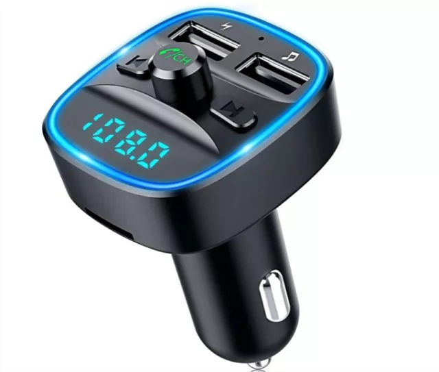 Transmetteur sans fil FM Bluetooth 5.0 Adaptateur MP3 Kit voiture Chargeur USB