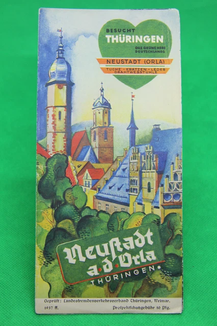 Werbe-Prospekt Neustadt an der Orla 1937 Werbung Thüringen Landesverkehrsverband