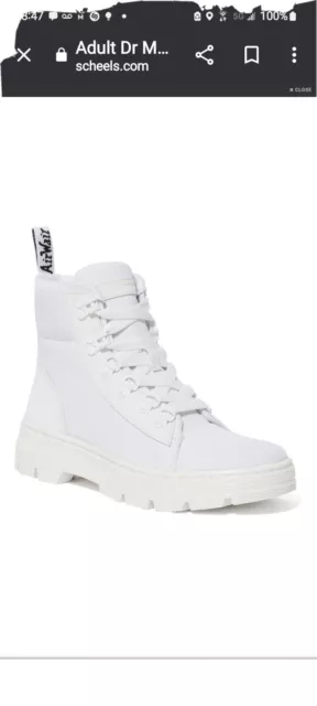 NIB*Womens*Dr. Martens*Combs Combat Boot**5-11*White*Doc Martens