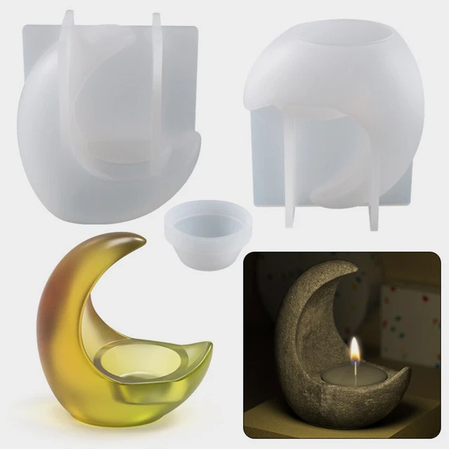 1 Set Silikon Mond Förmigen Kristall Epoxy Kerze Tasse 7