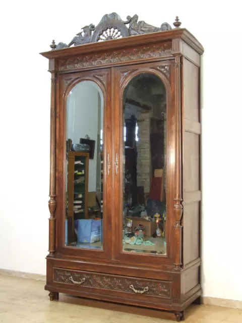 3003A Wunderschöner Antiker Schrank In Massiv Kastanie Bretagne Um 1890