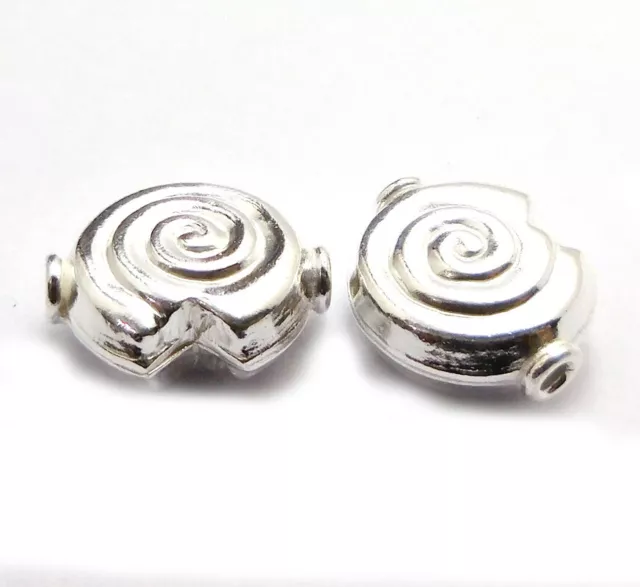 25 Pcs 12X5Mm Spacer Shell Bead Sterling Silver Plated 610
