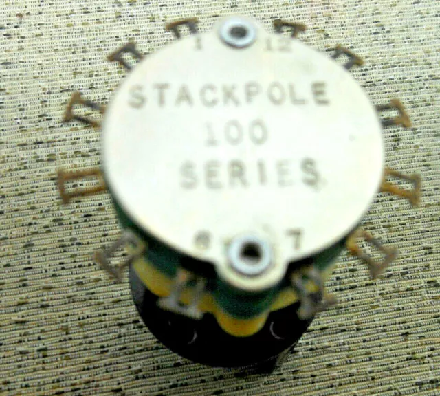 Stackpole Rotary Switch 1 Pole/12 Position w/ Bakelite Pointer Knob Tested /New 2
