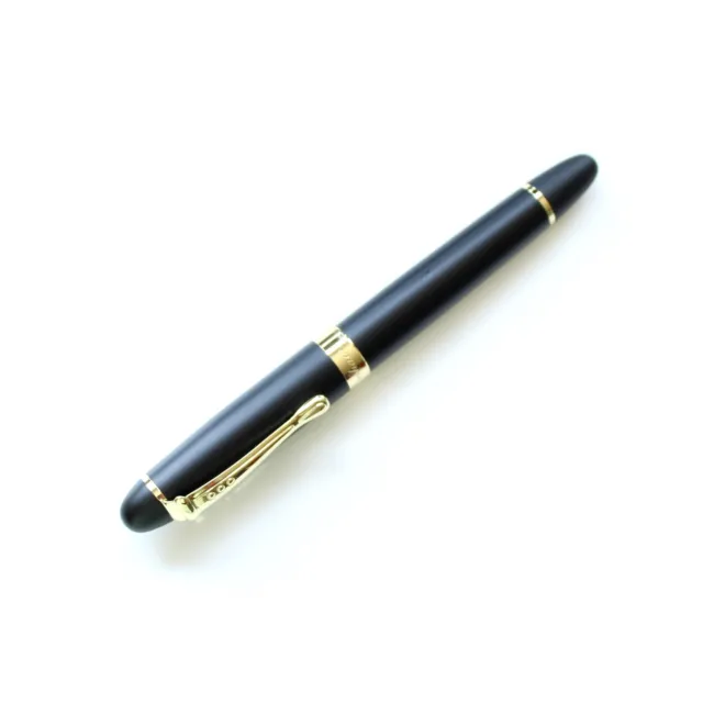 Medium Nib Matte Black Fountain Pen Jinhao X450 + 10 Cartridges, Converter NEW 2