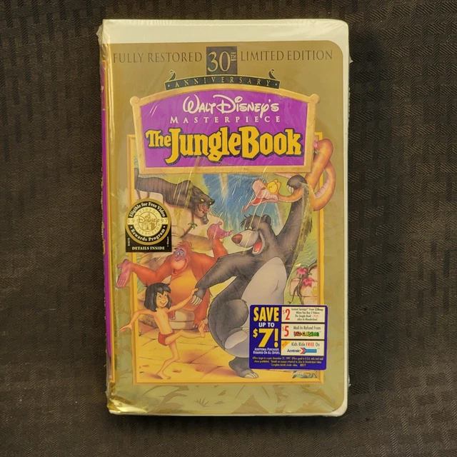 DISNEY'S THE JUNGLE Book VHS 30th Anniversary Limited Edition 1997 New
