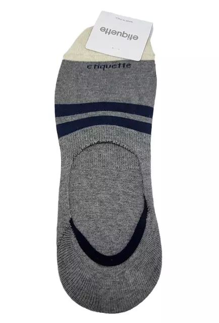 Etiquette Socks Mens Shoe Size 8-12 No Show Sport 220SLAZE-SOCK-GREYNAVY