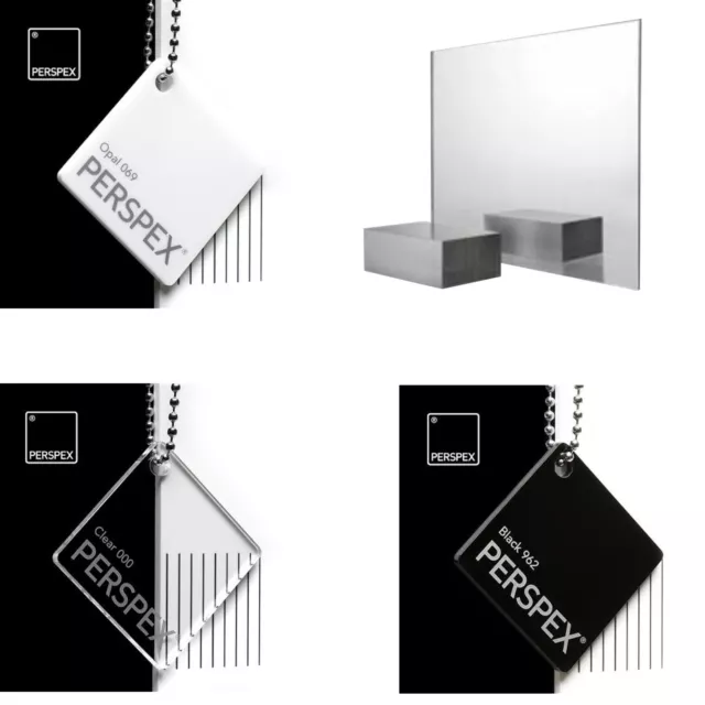 Acrylic Perspex® Mirror, Black, White & Clear Sheets / 2mm, 3mm & 5mm Thickness