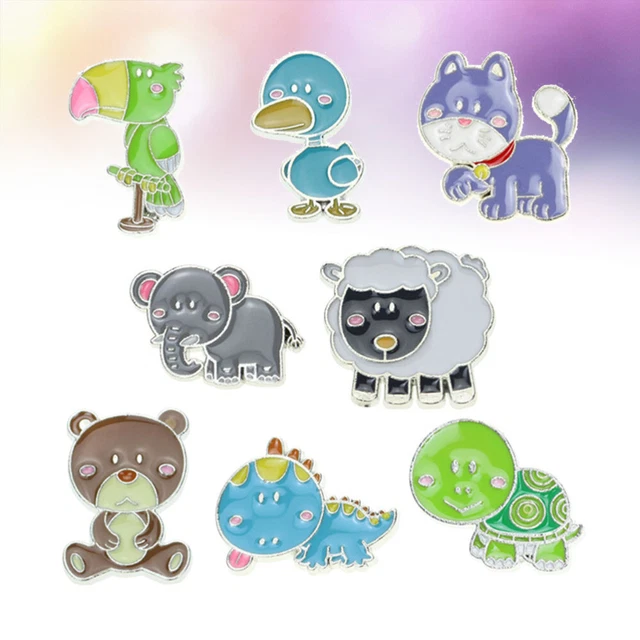 8 Stück Kinder Niedliche Cartoon Form Design Brosche Breastpin Japanische Art Wä