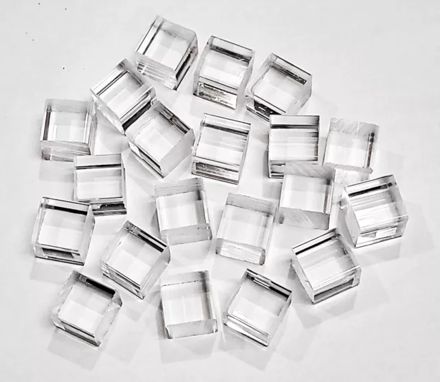 20 Pieces 3/4” x 3/4" x 3/4” Clear Square Acrylic Plexiglass Plastic Cubes Rod