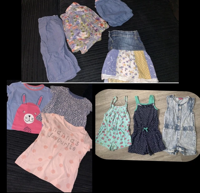 girls kids 2-3 years bundle Job Lot summer spring shorts skirt tops-see Details