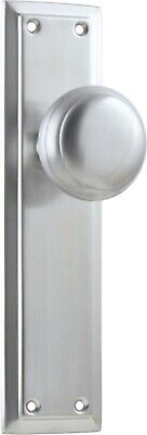 pair satin chrome richmond door handles,round knob with backplates,200 x 50mm
