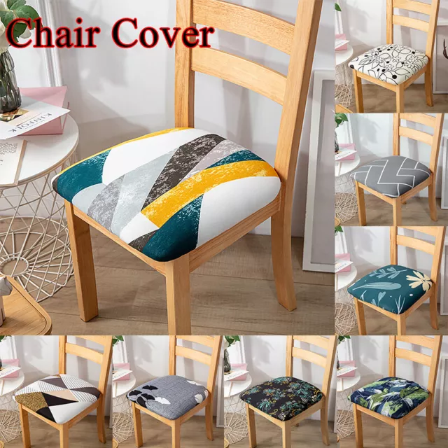 Removable Stretch Dining Chair Seat Covers Slipcovers Protector Cushion Washable