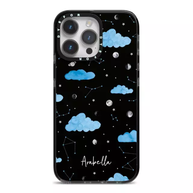 Cloudy Night Sky with Name iPhone Case for iPhone