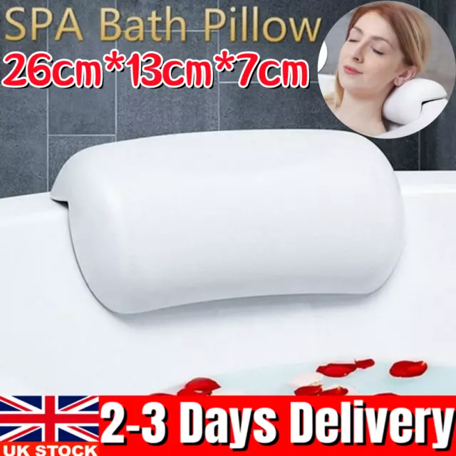 PU Bath Pillow Bathtub Spa Head Rest Neck Support Back Comfort Tub Holder NEW