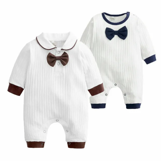 Newborn Kids Baby Boys Outfits Jumpsuit Romper Bodysuit Gentleman Clothes Infant