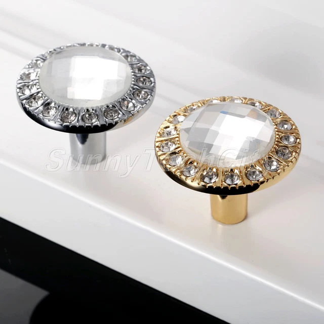 Modern Furniture Acrylic Knobs Cabinet Door Drawer Kitchen Glass Pulls Handles