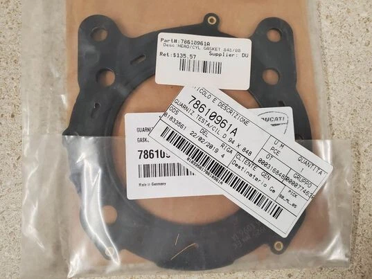 Oem Genuine New Ducati Cylinder Head Gasket 78610961A Nos