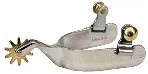 Showman Stainless Steel Cutting Spurs w/ Brass Rowel