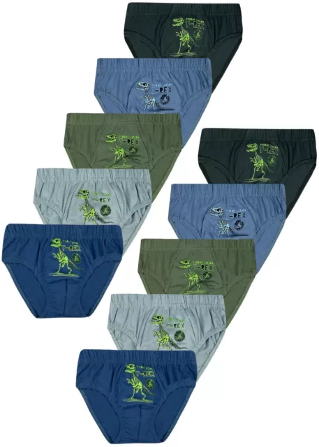 10 Jungen Slips Unterhosen Baumwolle Unterwäsche Unterhosen Kinder Dinosaurier